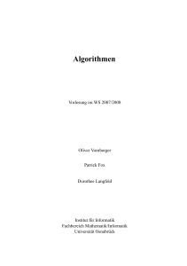 Algorithmen - Universität Osnabrück