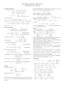 Formelsammlung, Klausur 1