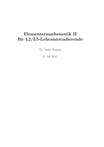 Skript zu Elementarmathematik II