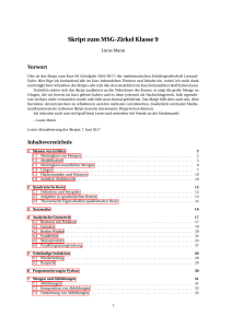 Skript zum MSG-Zirkel Klasse 9