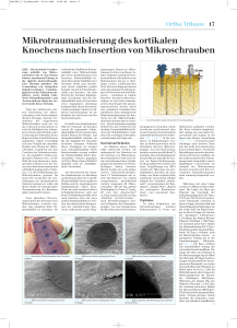 Mikrotraumatisierung des kortikalen Knochens nach Insertion von