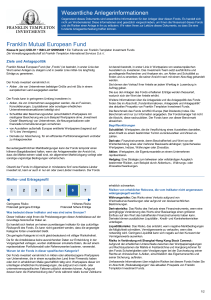 Wesentliche Anlegerinformationen Franklin Mutual European Fund