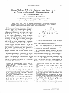 Solanum-Alkaloide. XIX. Mitt.: Isolierung von