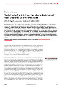 Weltwirtschaft wächst rascher – hohe Unsicherheit über