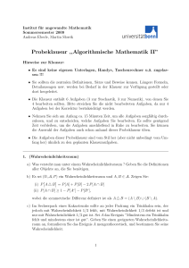 Probeklausur ,,Algorithmische Mathematik II”