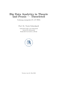 Skript zur Vorlesung Big Data Analytics in Theorie und Praxis