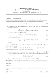 Theoretische Physik V - Quantenmechanik II (WS