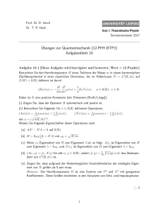 Aufgabenblatt 10 - Institut für Theoretische Physik