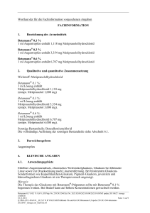 Wortlaut der für die Fachinformation vorgesehenen
