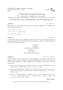 7. Übung Logik und Logikprogrammierung Mit ∗ gekennzeichnete