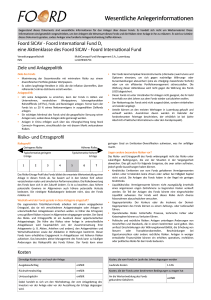 Key Investor Information Document - fund