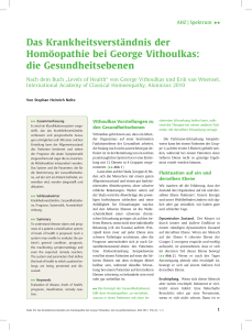 Das Krankheitsverständnis der Homöopathie bei George Vithoulkas