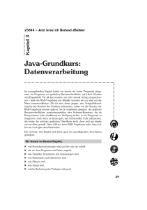 Java-Grundkurs: Datenverarbeitung