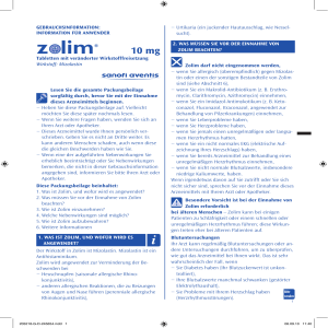 INFORMATION FÜR ANWENDER Tabletten mit veränderter