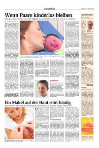 HNA-Artikel vom 18. Feburar 2012 Wenn Paare kinderlos bleiben