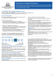 Wesentliche Anlegerinformationen Templeton Emerging Markets Fund