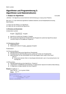 Algorithmen (und Datenstrukturen)