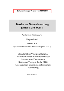 Dossier zur Nutzenbewertung gemäß § 35a SGB V