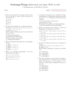 Vorlesung/ ¨Ubung Mathematik und Logik (WIN) im 2010