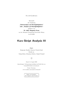 Kurz-Skript Analysis III