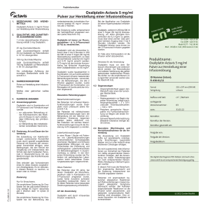 Oxaliplatin-Actavis 5 mg/ml Pulver zur Herstellung einer