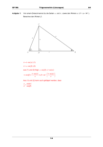 ⇒ sin β b⋅sin α( ) a ⇒ β = sin b⋅sin α( ) a a b = sin α( ) sin β( )