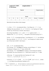 Analysis II SS07, Aufgabenblatt 1 - Mathematik, Uni