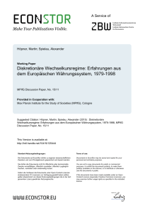 Diskretionäre Wechselkursregime: Erfahrungen aus dem