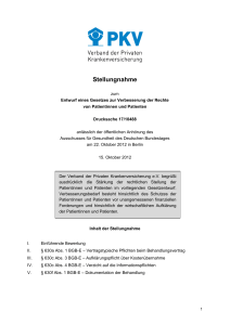 Stellungnahme - Verband der Privaten Krankenversicherung eV