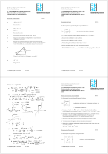 1. Aufgabenblatt zur Vorlesung Physik 1 für Elektrotechniker und