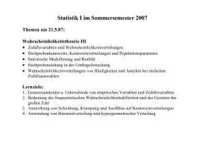 Statistik I im Sommersemester 2007
