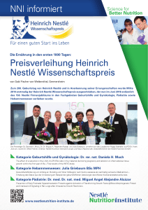 Preisverleihung Heinrich Nestlé Wissenschaftspreis