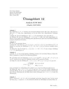 Ubungsblatt 12 - Institut für Mathematik