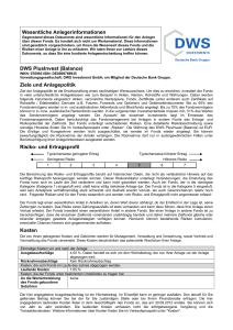 Wesentliche Anlegerinformationen DWS PlusInvest