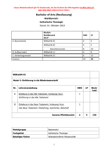 Modulhandbuch BA Wahlbereich Kath. Theologie WS 2012/13