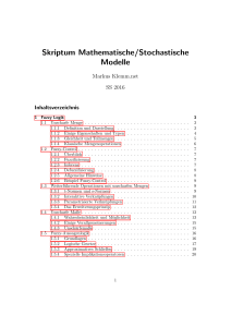Skriptum Mathematische/Stochastische Modelle