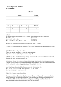 Lineare Algebra 1, WS09/10 M. Hortmann Blatt 2 - math.uni