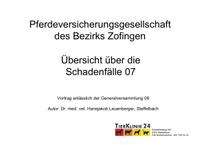 Pferdeversicherungsgesellschaft des Bezirks Zofingen Übersicht