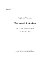 Analysis - Prof. Dr.-Ing. Katina Warendorf