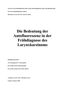 Die Bedeutung der Autofluoreszenz in der Frühdiagnose des