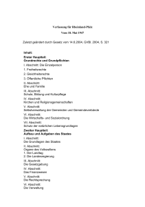 Verfassung für Rheinland-Pfalz Vom 18. Mai 1947 Zuletzt geändert