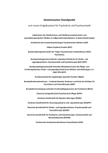 Gemeinsamer Standpunkt Entgeltsystem Psychiatrie