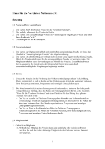 Satzung. - Ein Haus für die Vereinten Nationen