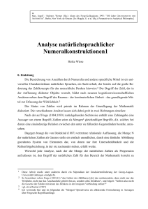 Analyse natürlichsprachlicher Numeralkonstruktionen1