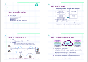 Kommunikationsnetze OSI und Internet Struktur des