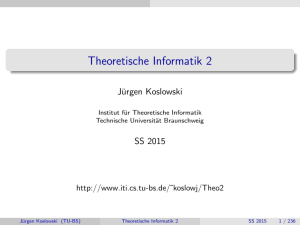 Theoretische Informatik 2 - Was möchten sie tun?