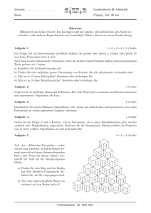 Graphentheorie EF Informatik Prüfung. Zeit