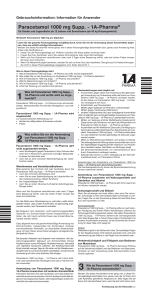 Paracetamol 1000 mg Supp. - 1A-Pharma