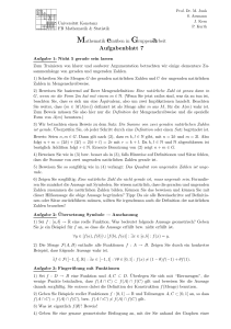 Aufgabenblatt 7 - Fachbereich Mathematik und Statistik