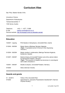 Curriculum Vitae - Universität Wien